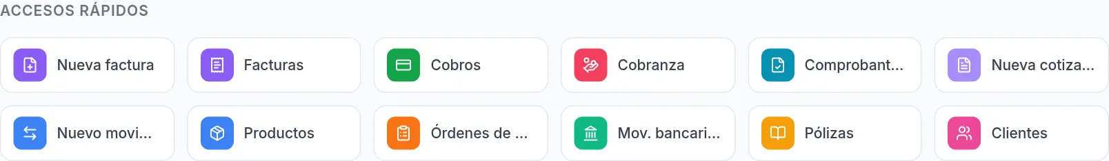 Botones de accesos rápidos